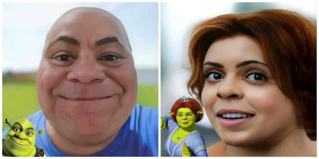 Shrek y Fiona: así lucirían en la vida real según IA.