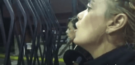 Lilian Tintori asking to see her husband at gates of Caracas military hospital, May 3, 2017