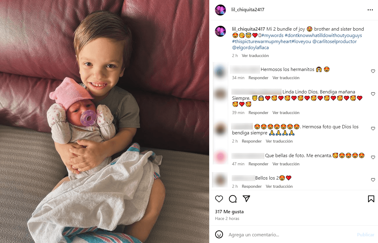 Sebastián y Aliyah Sofía, los hijos de Carlitos 'El Productor'.