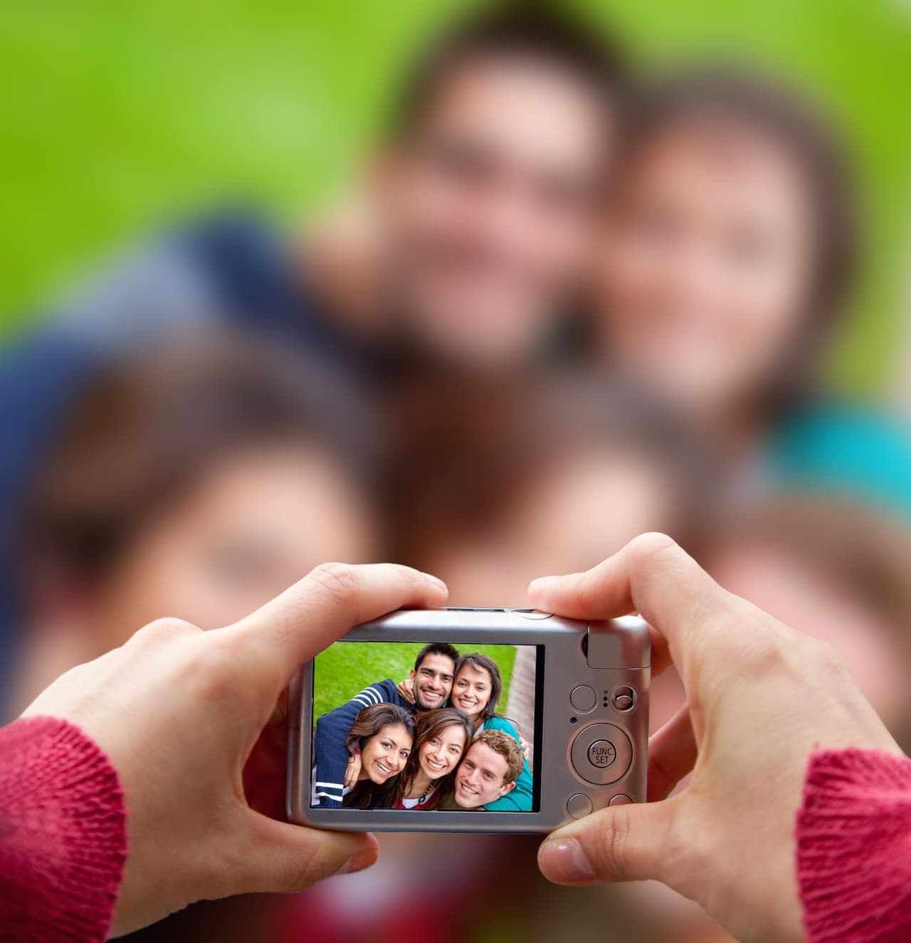 Family taking selfie