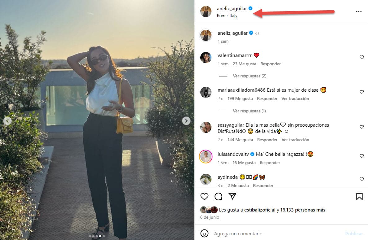 Aneliz Aguilar en Roma.
