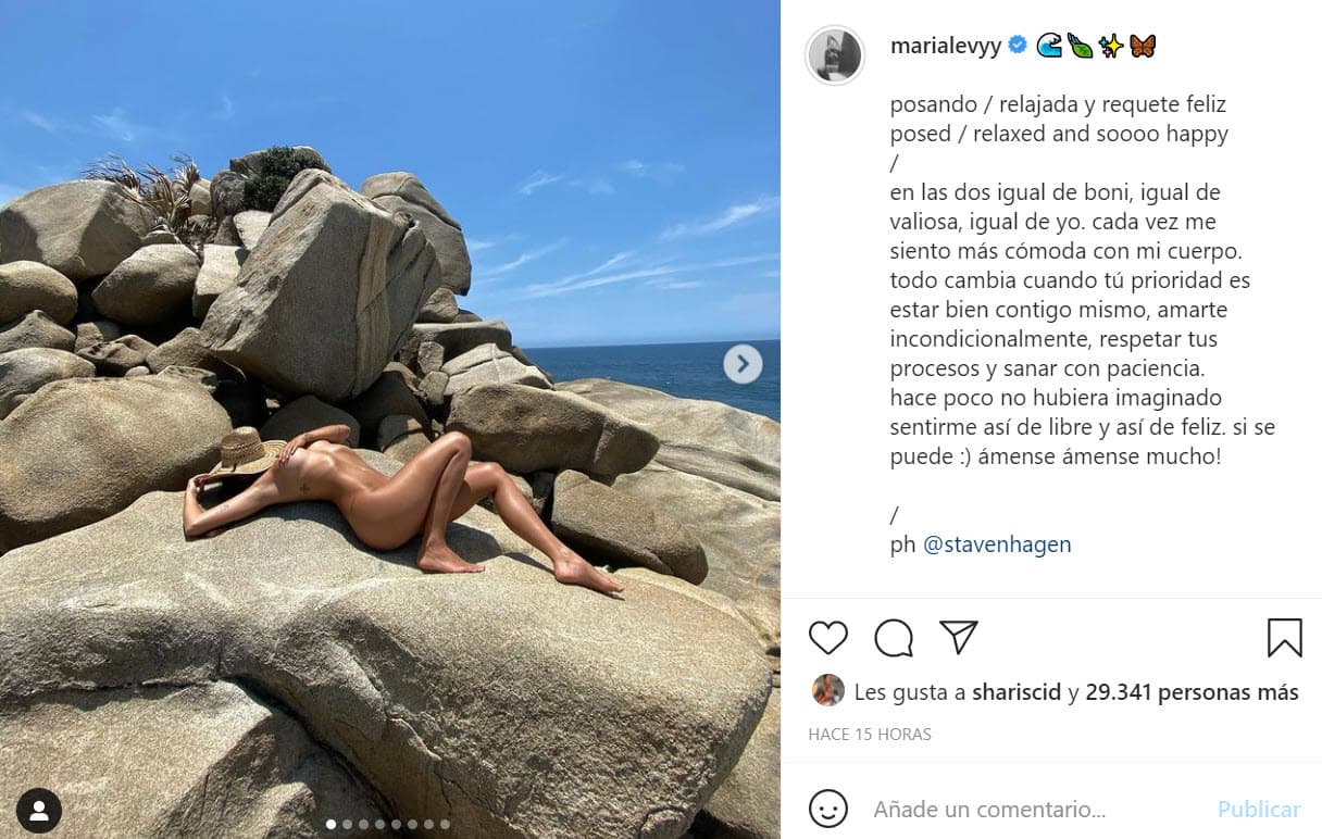 Se congratuló de sentirse "libre" y pidió a sus fans que se "amaran mucho". 
<br>