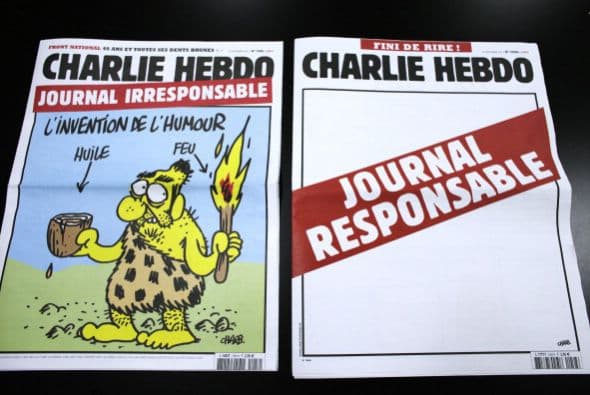 'Periódico irresponsable' y 'Periódico responsable', se lee en estas dos ediciones del semanario.