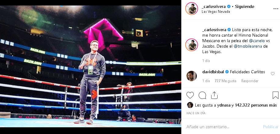 Carlos Rivera, quien desde momentos antes de la pelea publicó como se preparaba para su actuación, dedicó un mensaje a sus detractores.