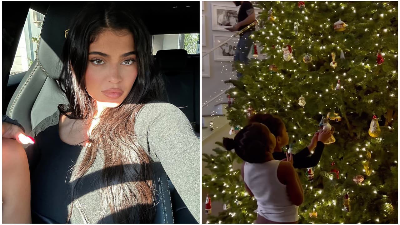 Kylie Jenner llevó la Navidad a otro nivel y presumió el enorme árbol de dos pisos que puso en su mansión