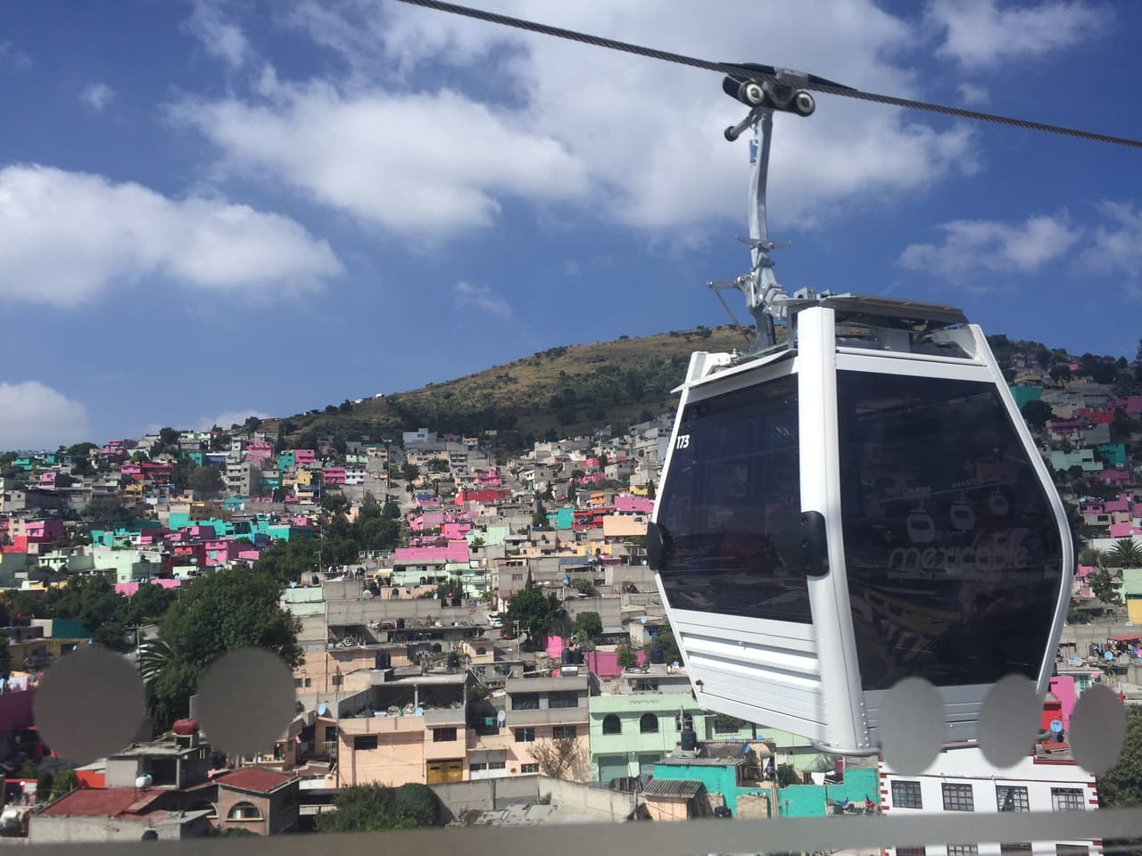A bordo del Mexicable.