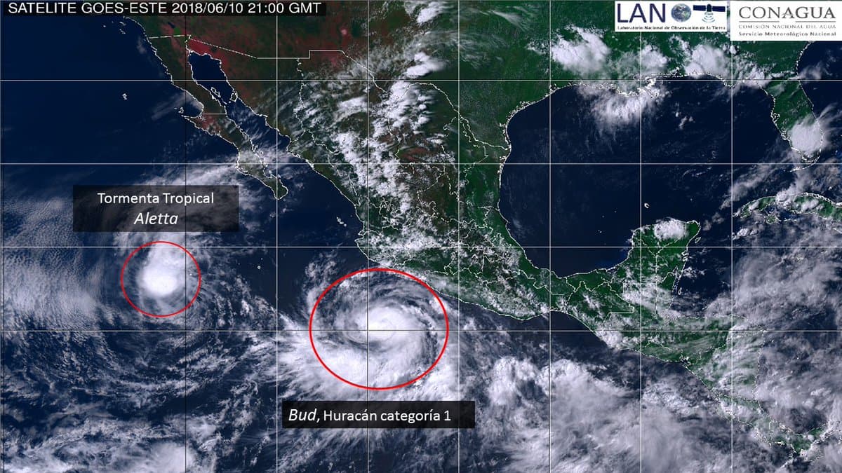 Bud se intensificó a huracán categoría 1, frente a las costas de Michoacán