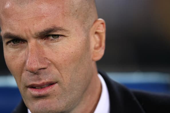 YOKOHAMA, JAPAN - DECEMBER 15: Real Madrid Head Coach / Manager Zinedine Zidane looks on prior to the FIFA Club World Cup Semi Final match between Club America and Real Madrid at International Stadium Yokohama on December 15, 2016 in Yokohama, Japan. (Photo by Matthew Ashton - AMA/Getty Images)