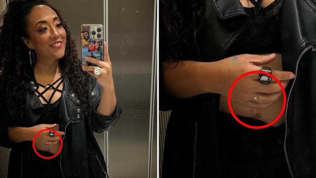 Así se ha dejado ver Michelle Rodríguez con su anillo de promesa.