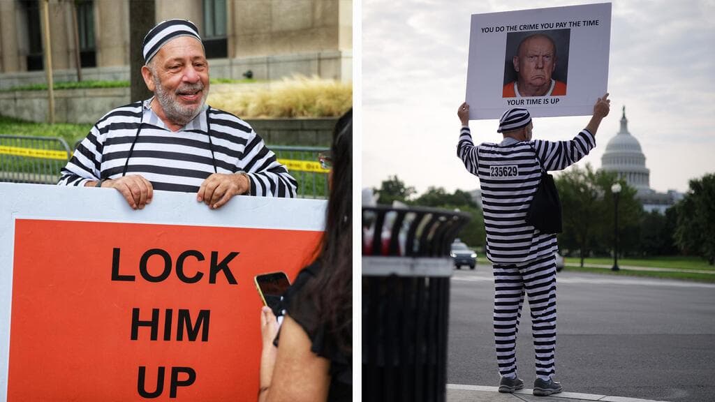 Dominic Santana sigue su protesta contra Donald Trump en Washington DC