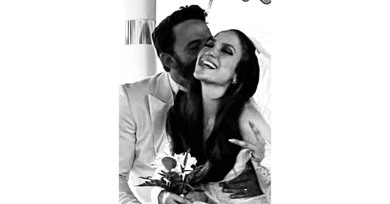 Jennifer Lopez y Ben Affleck en su boda