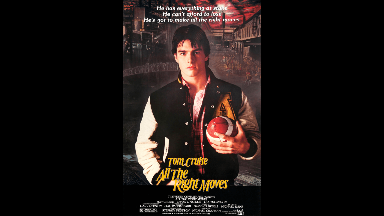 'All the Right Moves' (1983) | Tom Cruise interpreta a un jugador de fútbol americano de secundaria que espera una beca universitaria para triunfar en su pequeña ciudad en este clásico de los 80.