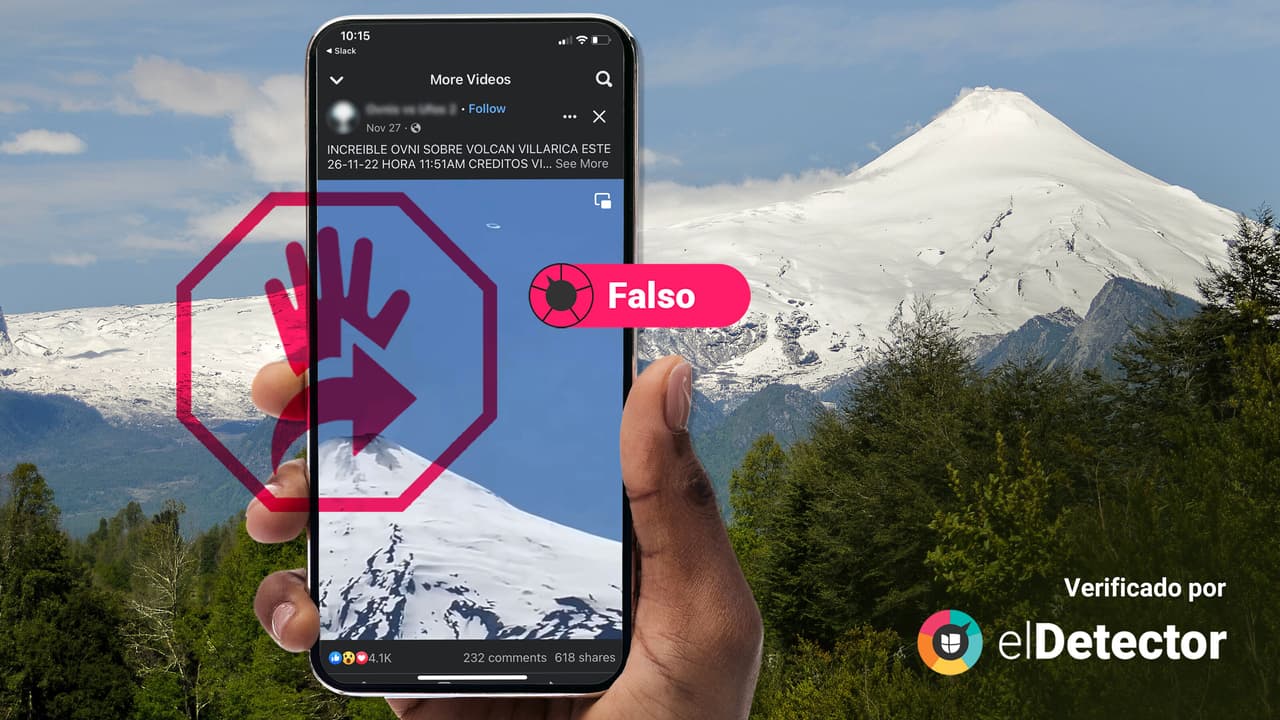 Eso que se ve sobre un volcán en Chile NO es un ovni: es un anillo de gas volcánico 