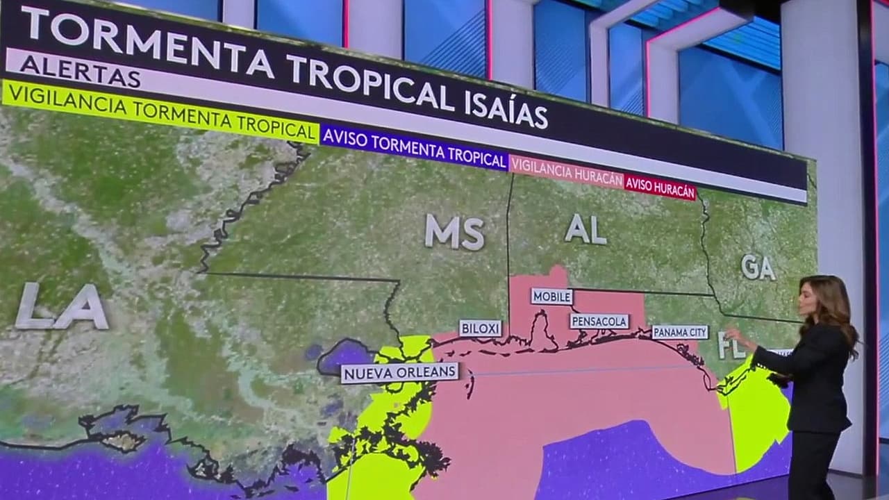 Emiten vigilancia de huracán por la tormenta tropical Isaías entre Mississippi y Florida