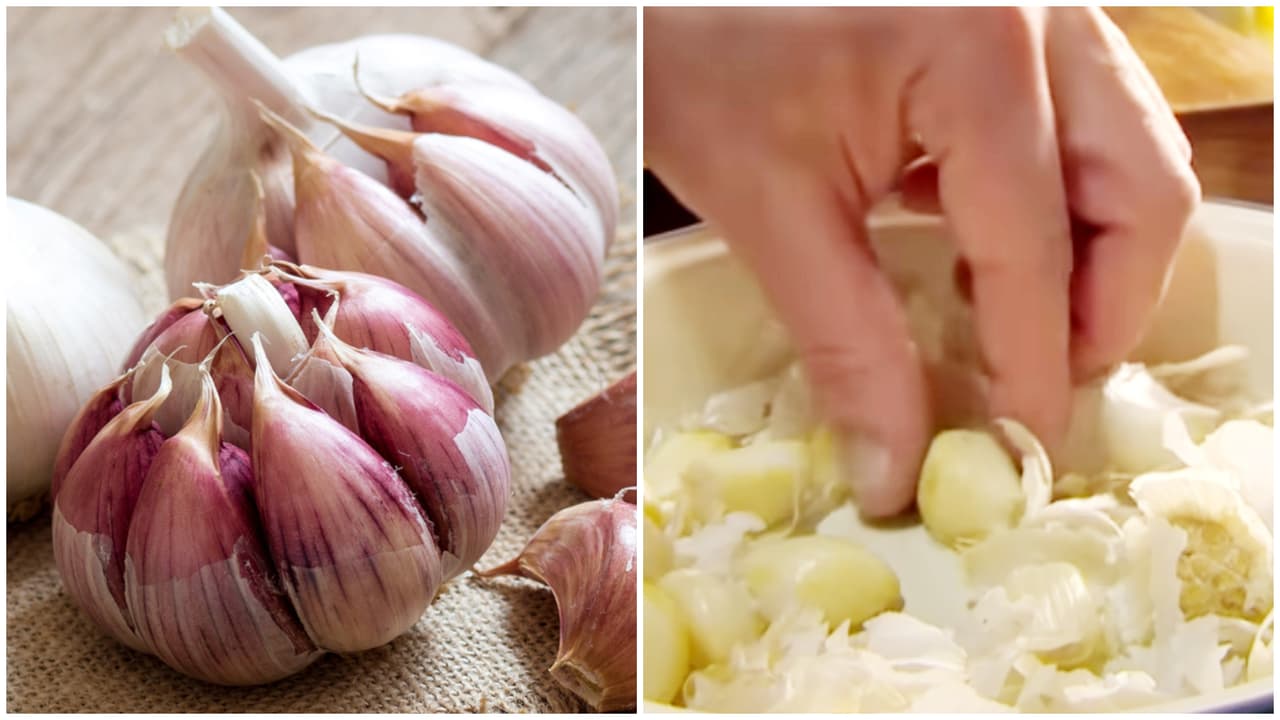 Com este truque simples, você descasca uma cabeça de alho inteira de uma vez 