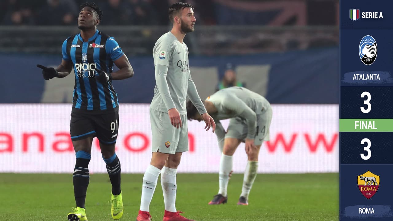 El colombiano Duván Zapata anotó el gol del 3-3 definitivo en la gran reacción del Atalanta contra la Roma.