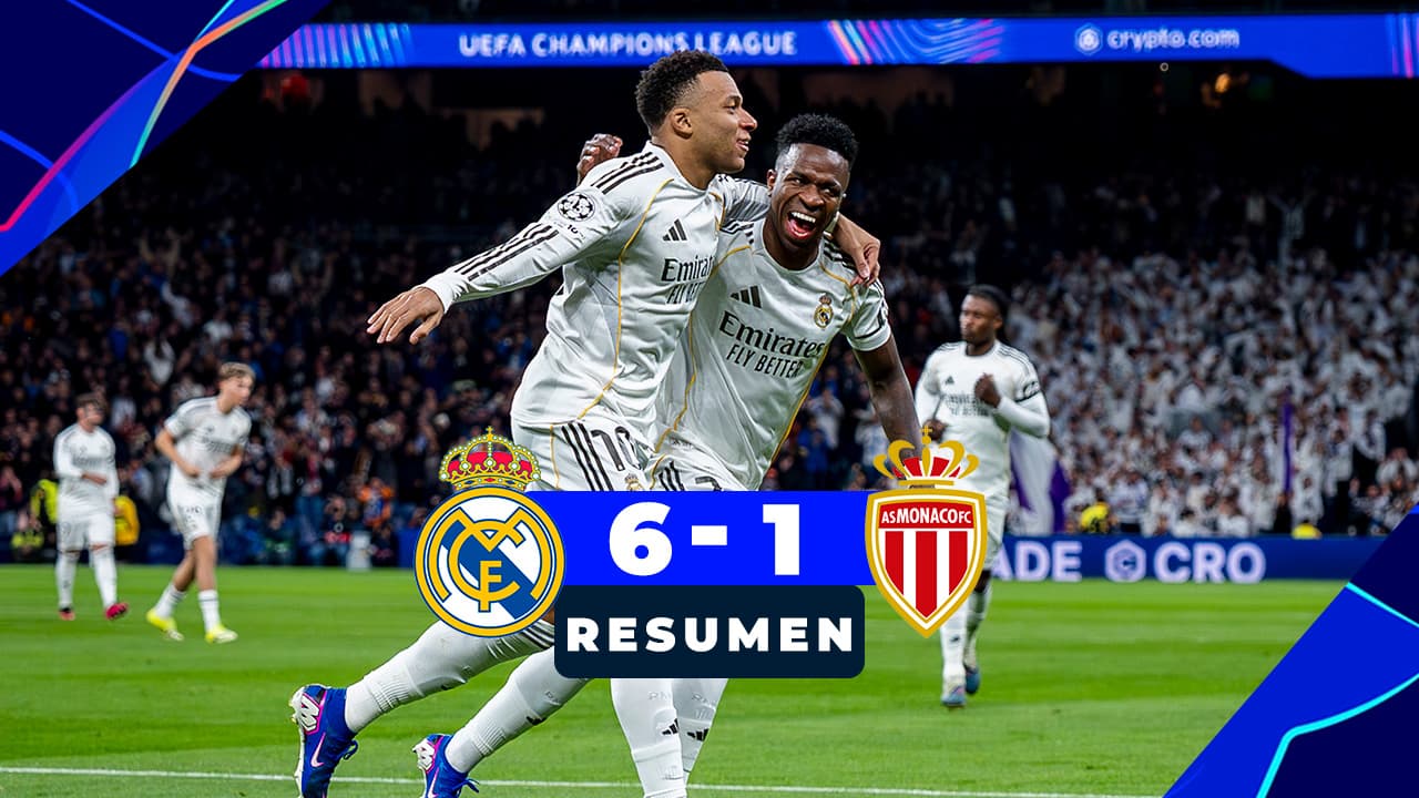Resumen | Real Madrid golea históricamente a Mónaco en Champions League