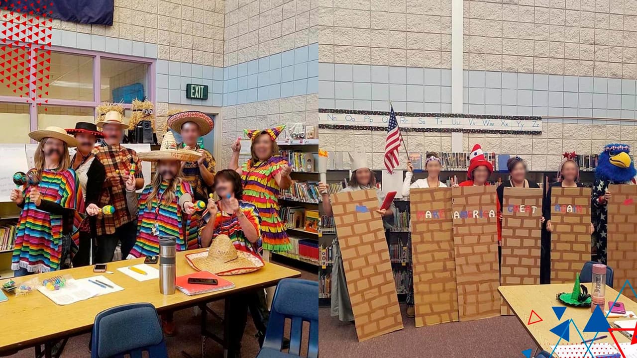Personal de escuela fue sancionado por disfrazarse de mexicanos intentando cruzar el muro