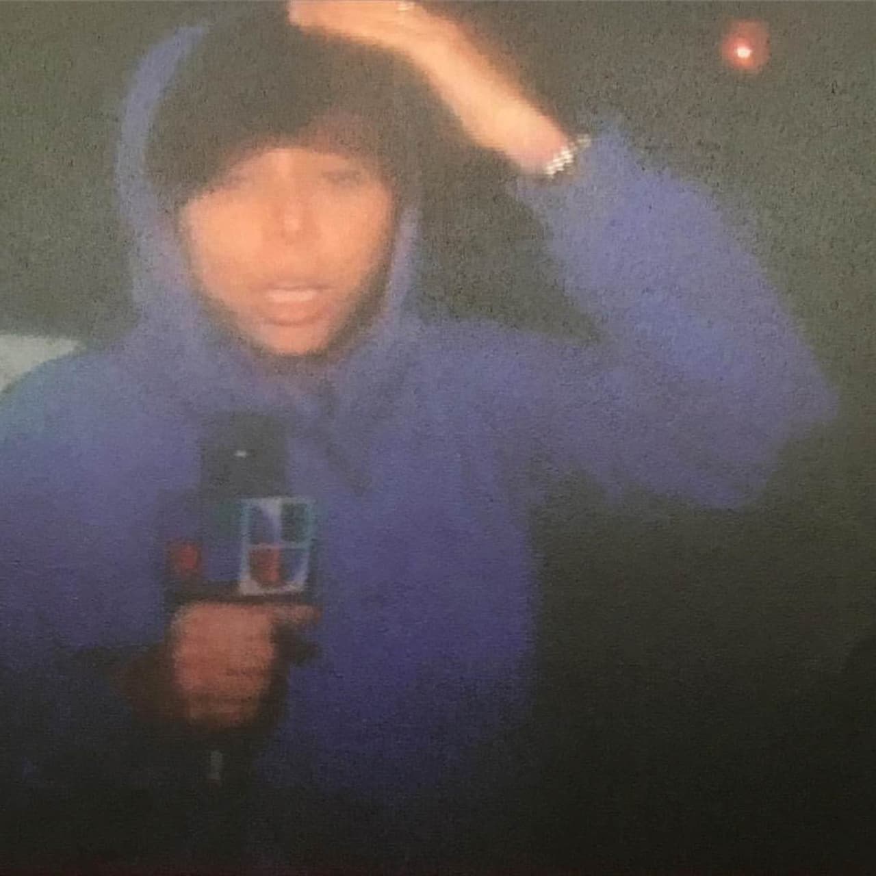 Aquí cubriendo el Huracan Rita en Galveston Texas en el 2005