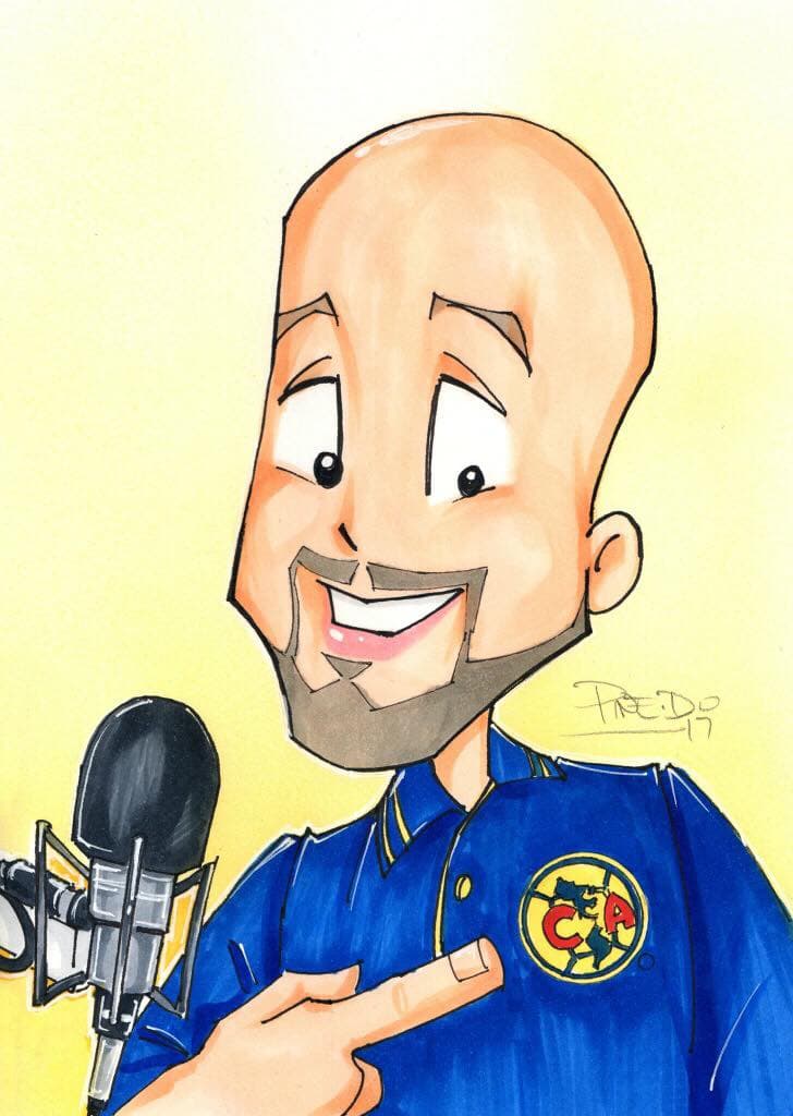 Raúl 'El Pelón' y su camiseta del América bien puesta.