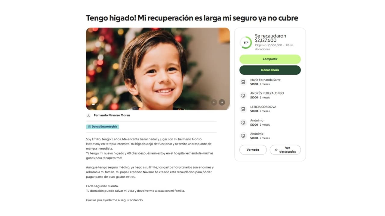 Emilio Navarro falleció a los 5 años.