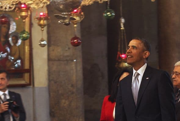 El presidente de EEUU, Barack Obama, abandonó la ciudad de Belén tras una breve visita privada a la Basílica de la Natividad de Belén.