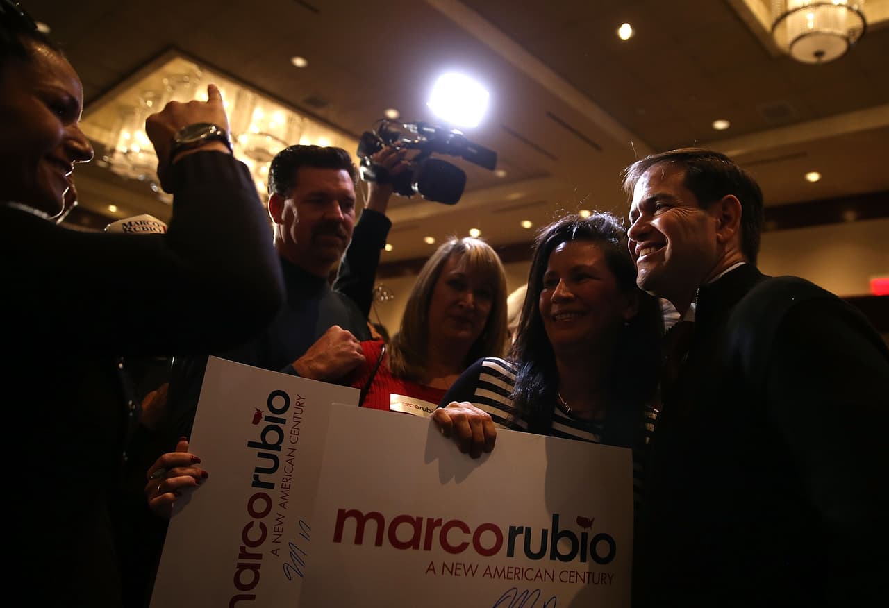 Marco Rubio durante un evento de campaña en un casino de Las Vegas
