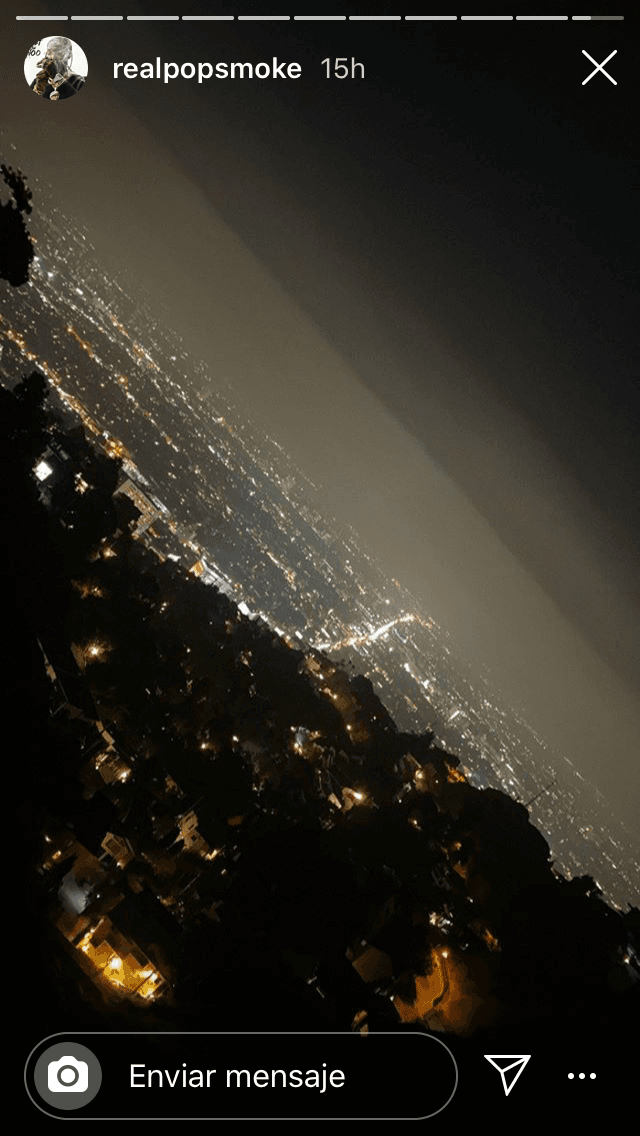 Por la noche, compartió la que fue su última foto y es una vista de la ciudad de Los Ángeles. 
<br>