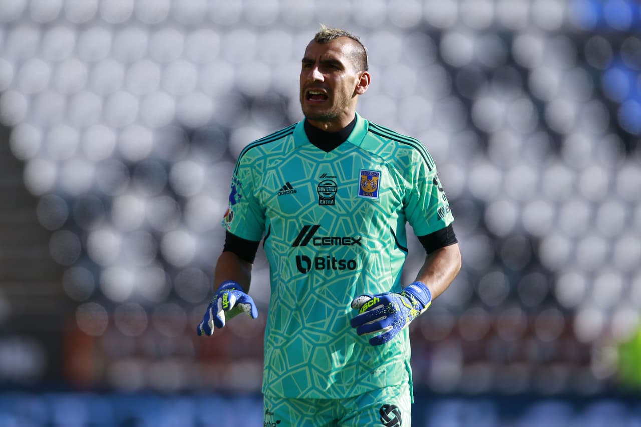 Nahuel Guzman of Tigres during the game Pachuca vs Tigres UANL, corresponding Round 07 the Torneo Apertura 2022 of the Liga BBVA MX at Hidalgo Stadium, on August 07, 2022. Nahuel Guzman de Tigres durante el partido Pachuca vs Tigres UANL,, correspondiente a la Jornada 07 del Torneo Apertura 2022 de la Liga BBVA MX en el Estadio Hidalgo el 07 de Agosto de 2022.