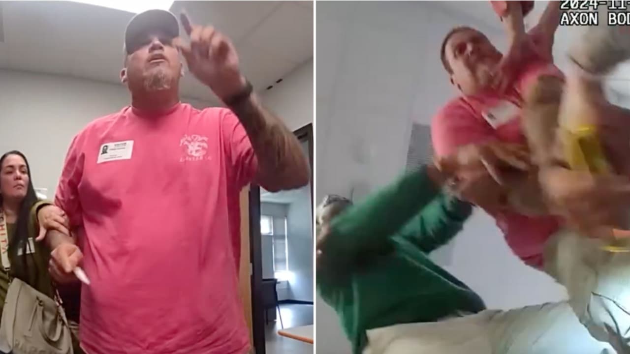 “Te pago tu salario”: captan el momento en que padres insultan y golpean a oficial de seguridad escolar en Florida