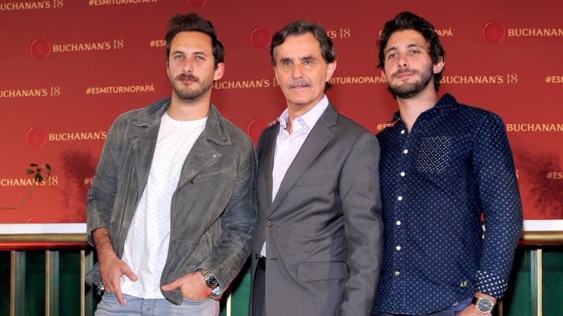 Humberto Zurita junto a sus dos hijos: Sebastián y Emiliano