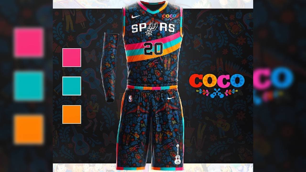 Los San Antonio Spurs tuvieron el privilegio de ser vestidos de 'Coco'.