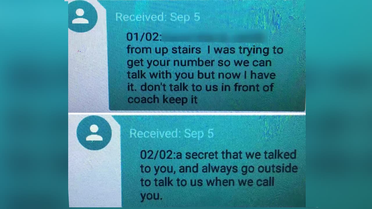 Uno de los menores le mandó a David Miller un mensaje de texto en el que se leía: "es uno de los niños del segundo piso, quería obtener tu número para hablar contigo, pero ahora ya lo tengo. No nos hables delante de ‘couch’ (el hombre que fue detenido junto con Sinclair), mantén en secreto que nosotros hablamos contigo y siempre ven afuera para hablarnos cuando te llamemos”.