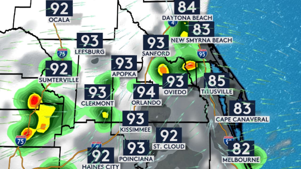 Riesgo de tormentas en estas ciudades de Florida Central: se esperan fuertes lluvias y descargas eléctricas 