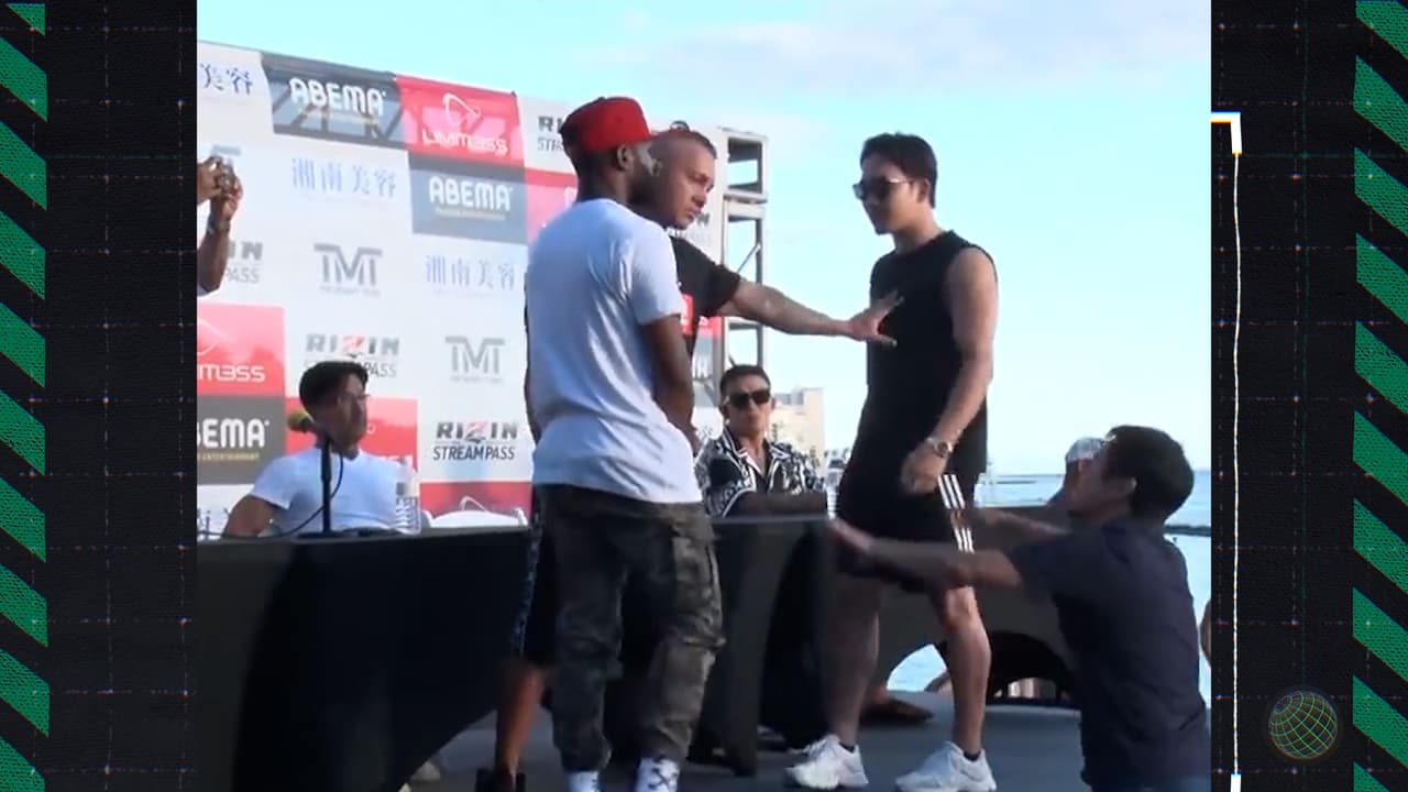 ¡No lo toquen! Guardaespaldas de Mayweather interrumpe careo en Japón