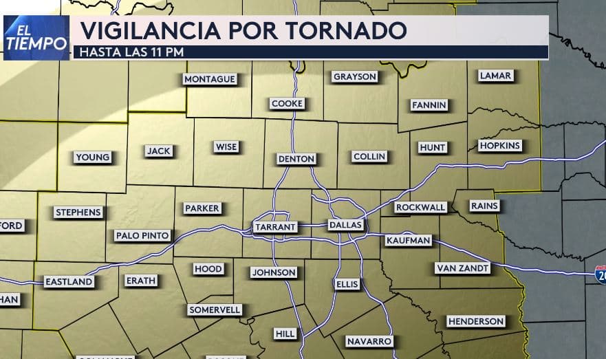 Tormentas, vientos y granizo este domingo para algunas áreas del norte de Texas