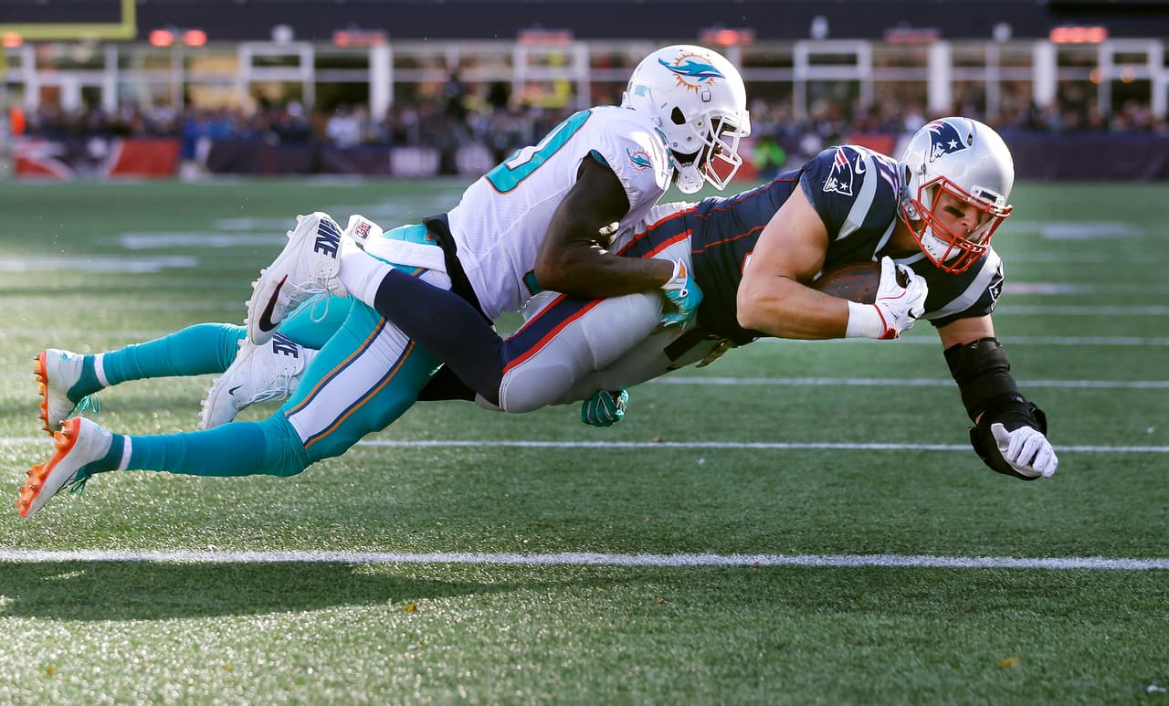 Desde 2010, Gronkowski fue el jugador con más recepciones para touchdown con un total de 79.