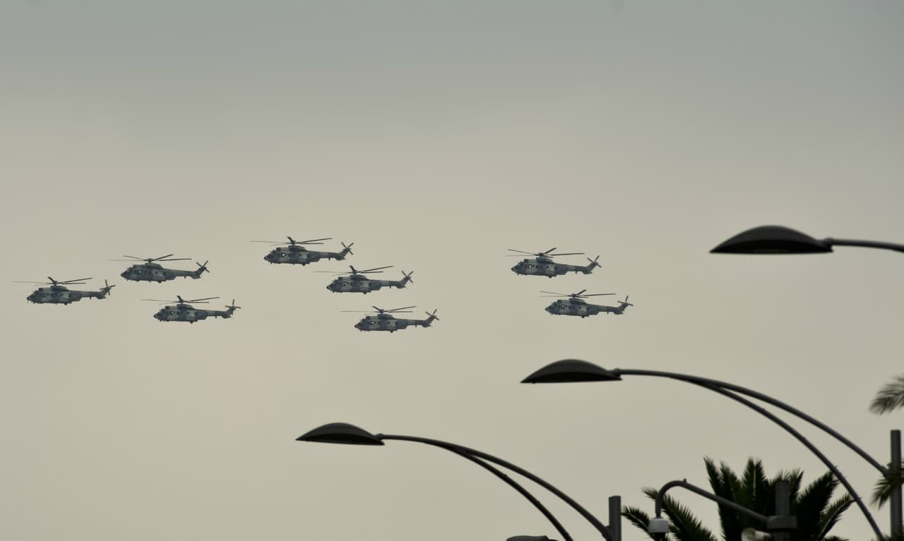 La Fuerza Aérea también estuvo presente, así como veteranos mexicanos de la Segunda Guerra Mundial.