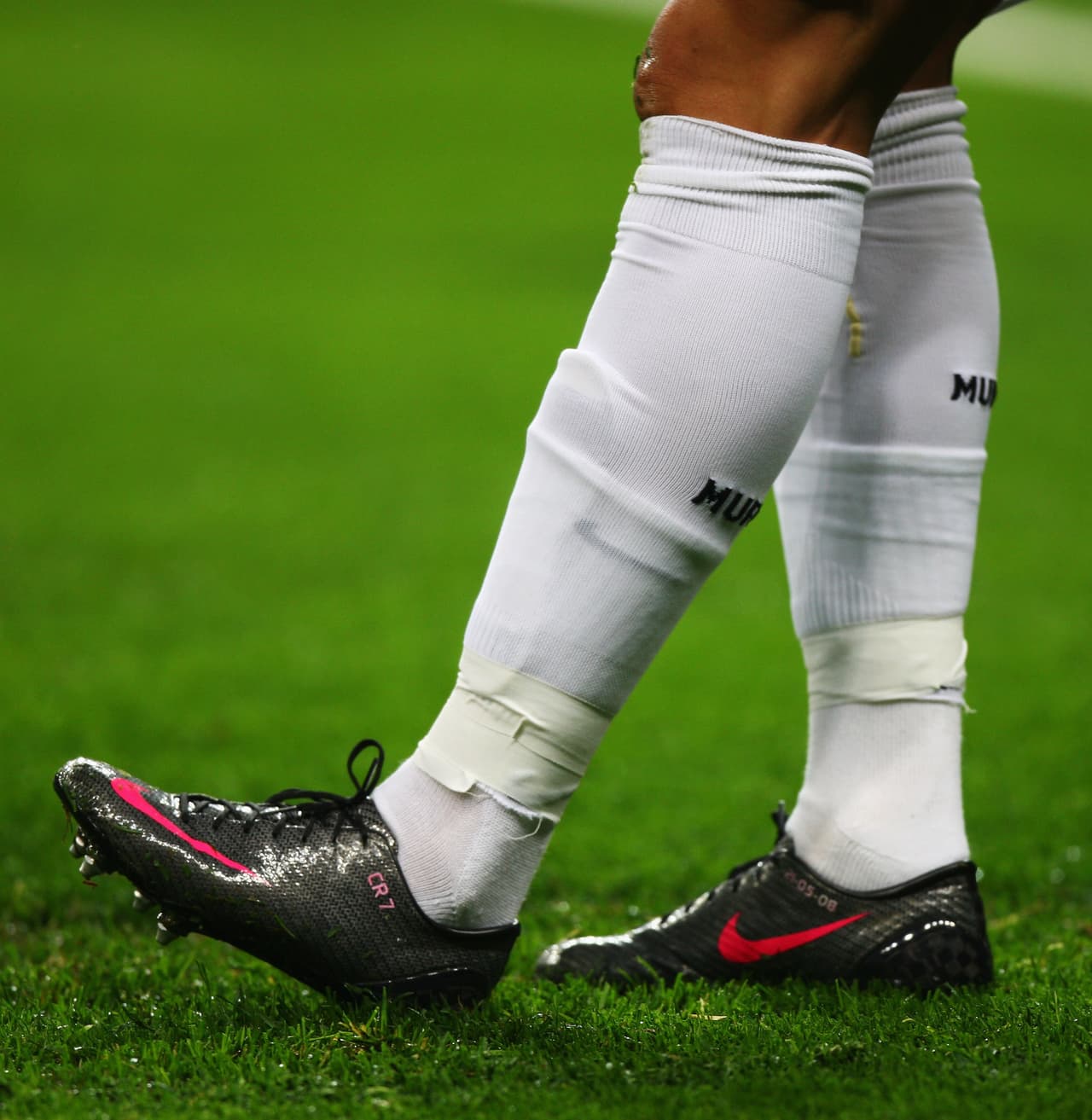 Cristiano se presentó en el Luzhniki Stadium para la Final de la UEFA Champions League entre Manchester United y Chelsea con estos zapatos Mercurial.