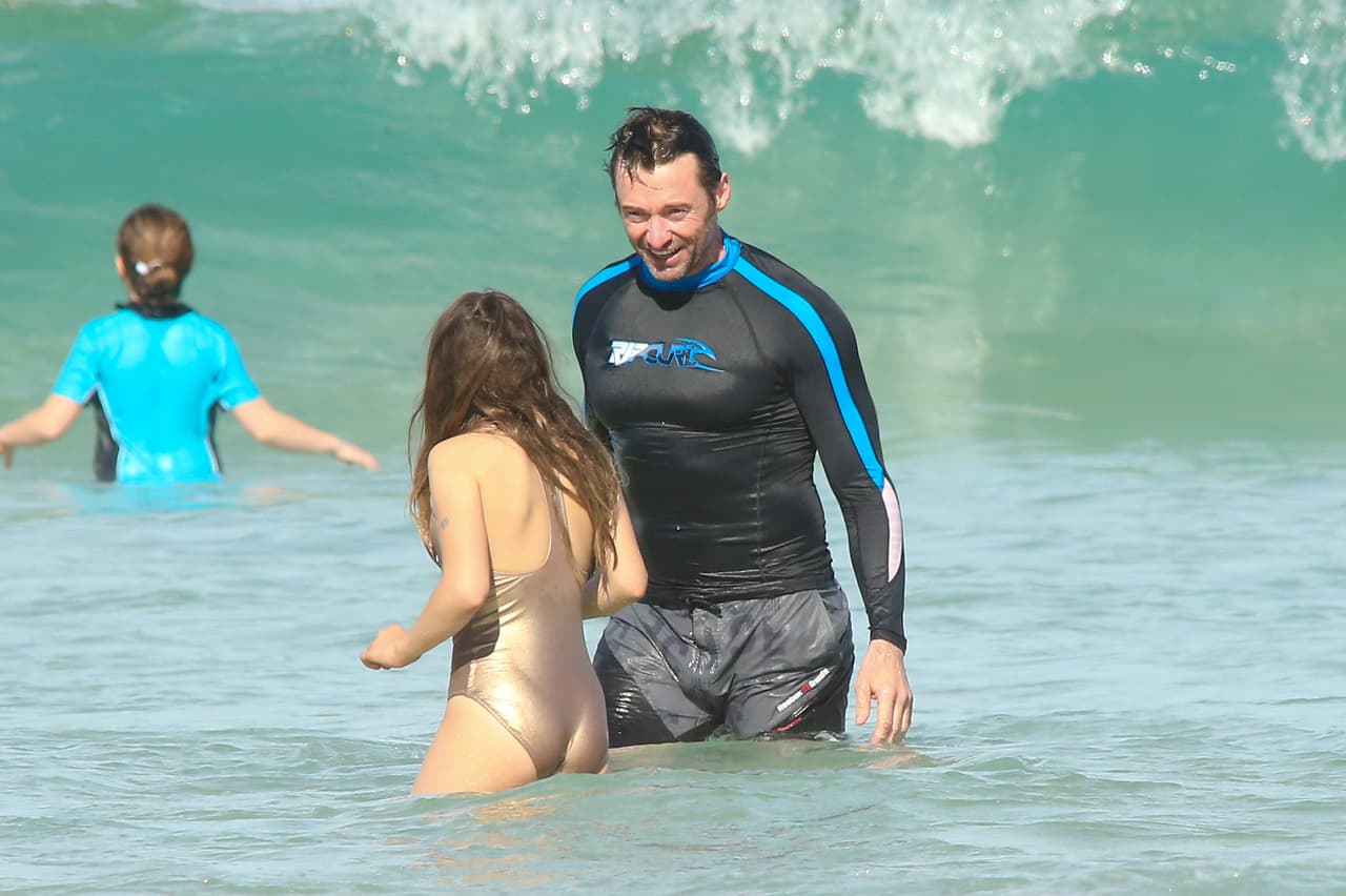 Padre e hija se divirtieron muchísimo. Para el protagonista de 'Wolverine', su familia es lo más importante.