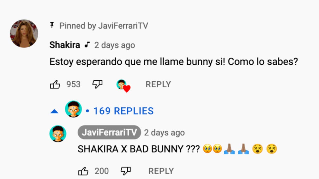 Esto es lo que contestó Shakira ante la posibilidad de trabajar junto a Bad Bunny.