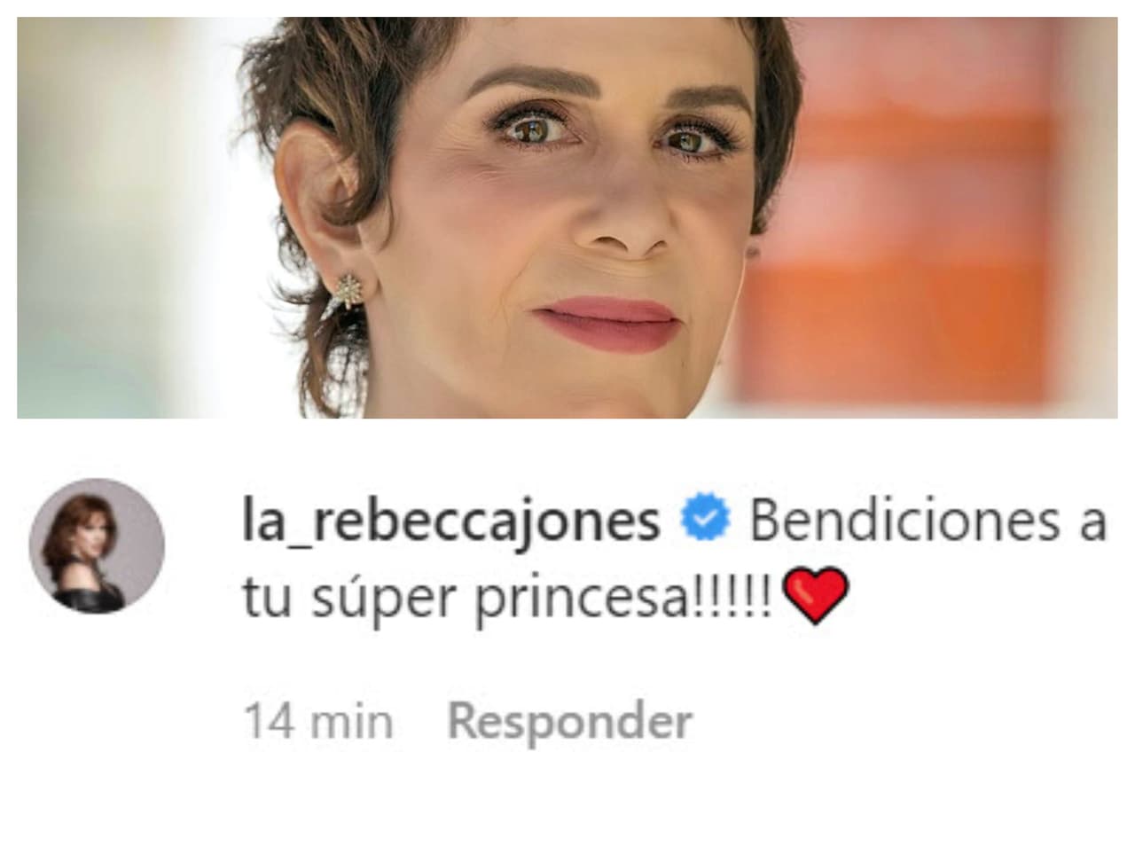 Rebecca Jones le mandó saludos a la "súper princesa".