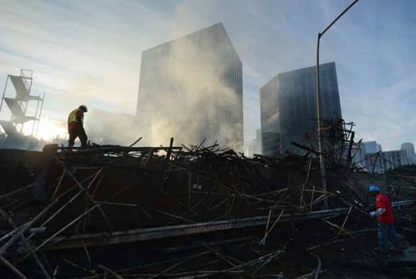 La zona del incendio en el Downtown LA luce como verdadera zona de combate. Detalles de este reporte aquí