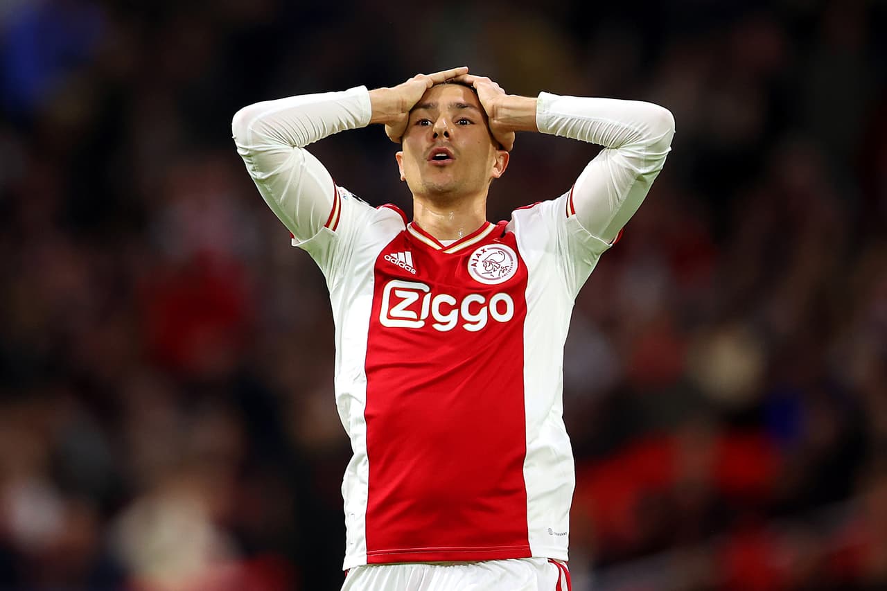 AMSTERDAM, NETHERLANDS - OCTOBER 26: Steven Berghuis of Ajax reacts after a missed chance during the UEFA Champions League group A match between AFC Ajax and Liverpool FC at Johan Cruyff Arena on October 26, 2022 in Amsterdam, Netherlands. (Photo by Dean Mouhtaropoulos/Getty Images)