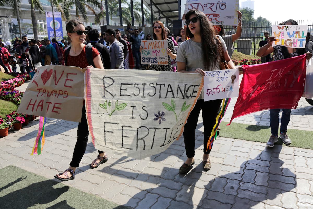 Muejeres activistas de Kolkata, India, respondieron al llamado