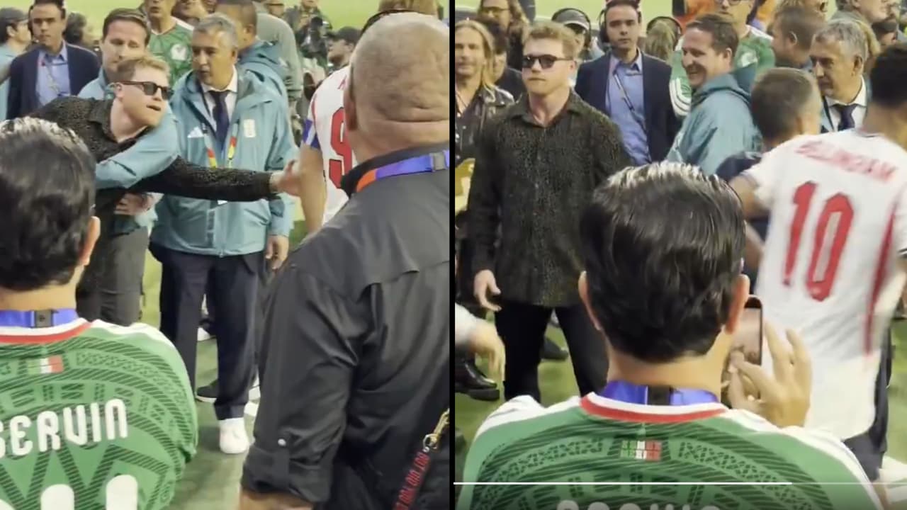 Revelan video del Canelo intimidando a jugadores de Inglaterra ante México