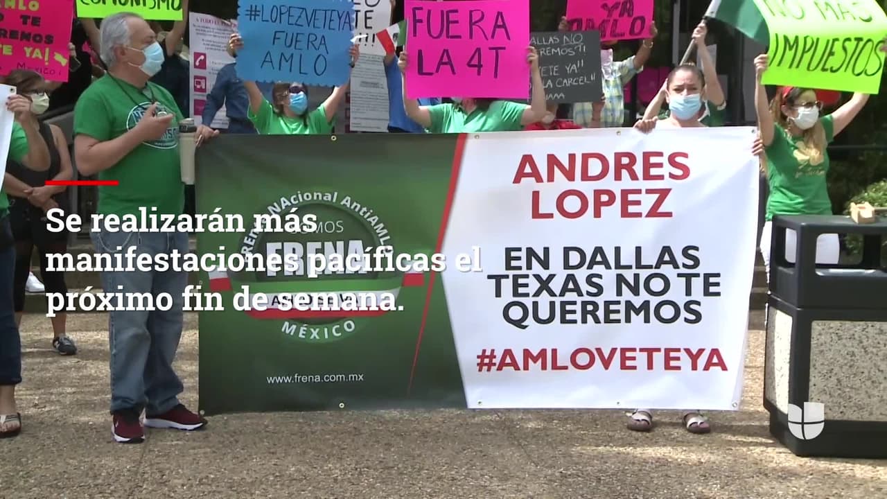 Tercera manifestación pacífica en Dallas en contra del presidente Andrés Manuel López Obrador