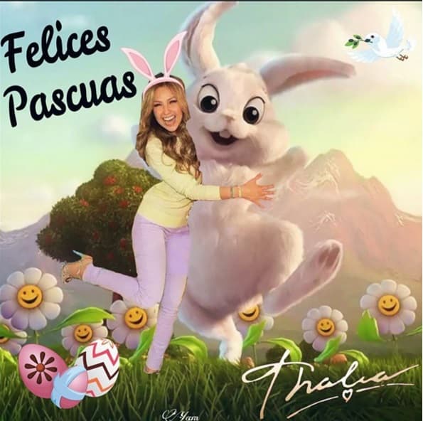 Las pascuas se celebran muy diferente en México que en Estados Unidos, pero Thalía así disfruta esta época.