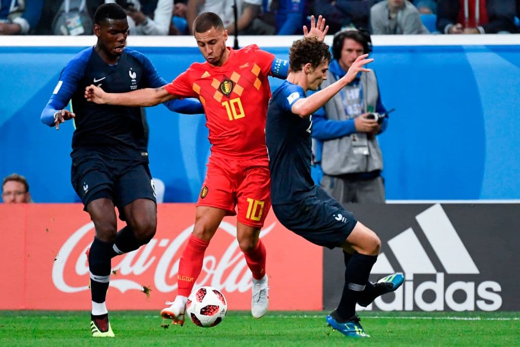 Hazard estuvo muy activo pero los franceses le cerraron los espacios de acción para evitar el empate.