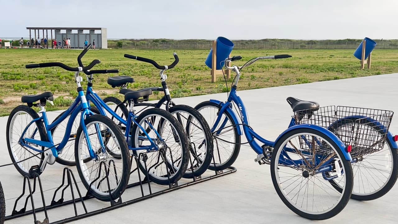 En el lado del parque que da a la playa, se pueden alquilar bicicletas para recorrer un área aproximada de 5 millas, sobre la arena, con las vistas marinas.